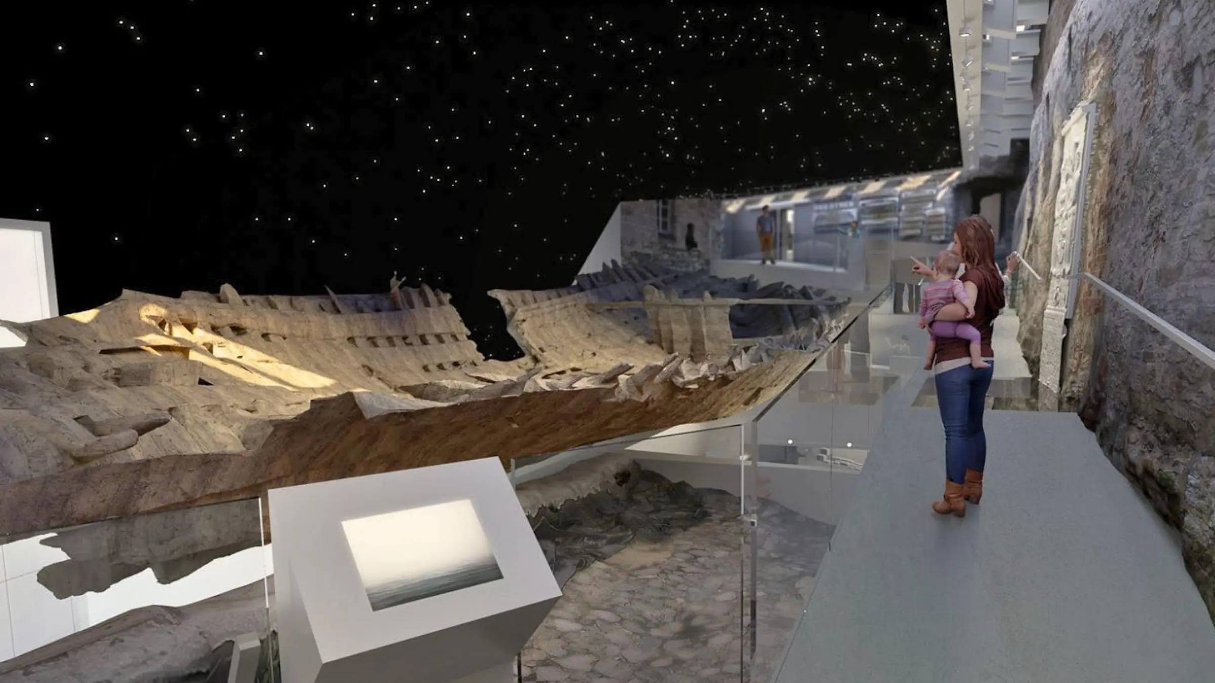 The medieval cog shipwreck inside Fat Margaret